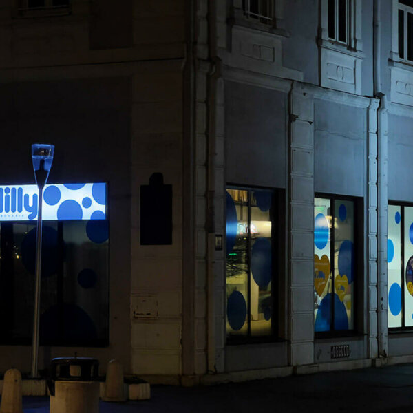 Lilly Drogerie store branding with illuminated signs Lilly Drogerie store branding with illuminated signs