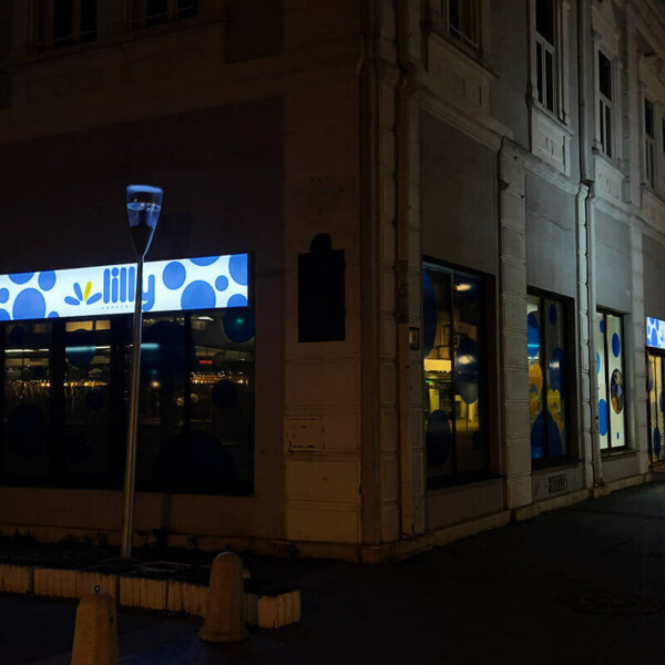 Lilly Drogerie outdoor advertisement for a store in Varna Lilly Drogerie outdoor advertisement for a store in Varna