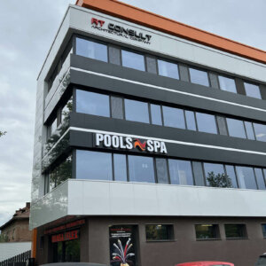 Channel letters for a company for construction of swimming pools and spa facilities in Plovdiv