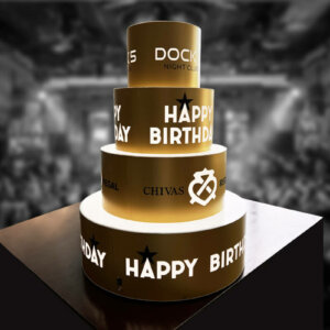 Светеща торта за заведения, изработена от плексиглас за Dock 5 Светеща торта за заведения, изработена от плексиглас за Dock 5