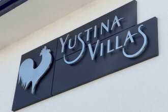 Inox channel letters with LED halo illumination - Yustina Villas