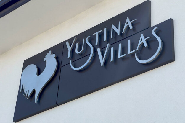 Inox channel letters with LED halo illumination - Yustina Villas