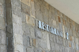 Embossed letters Restaurant for Yustina Villas hotel complex