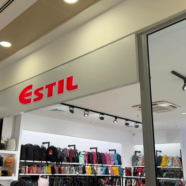 Illuminated channel letters Estil fot the store in Mall Plovdiv Plaza Illuminated channel letters Estil fot the store in Mall Plovdiv Plaza