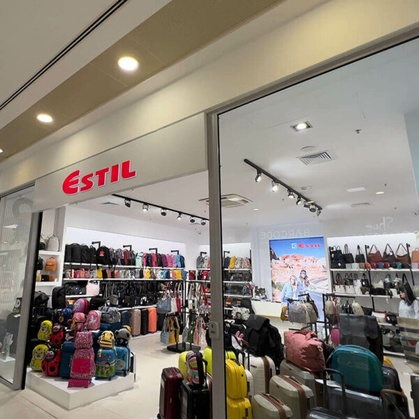 Branding of Estil store with illuminated channel letters Branding of Estil store with illuminated channel letters