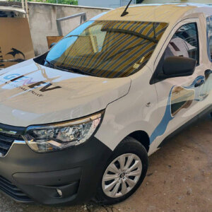 Film advertising graphics and inscriptions for branding a company car Film advertising graphics and inscriptions for branding a company car