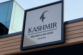Advertising sign for Hotel Kashmir, Velingrad