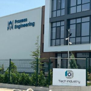 Aluminum channel letters with plexiglass faces for a production base, Plovdiv Aluminum channel letters with plexiglass faces for a production base, Plovdiv