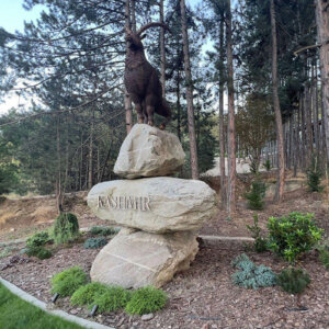 Скулптура от гранит и дърво с релефни букви за хотел във Велинград Скулптура от гранит и дърво с релефни букви за хотел във Велинград