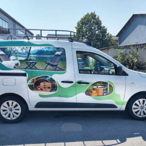 Branded car with full-color 3M film graphics Branded car with full-color 3M film graphics