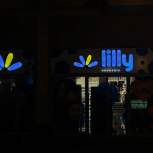 Lilly Drogerie illuminated channel letters, the store on the Main Street in Plovdiv Lilly Drogerie illuminated channel letters, the store on the Main Street in Plovdiv