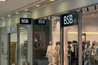 Advertising sign with illuminated letters for BSB store in Mall Plovdiv Plaza