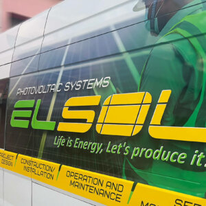 Car branding for solar company using printed graphics Car branding for solar company using printed graphics
