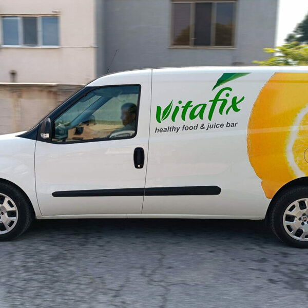 Car wrapping using promotional film graphics for a fresh bar in Plovdiv