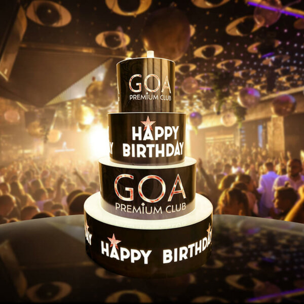 Goa Premium Club illuminated acrylic cake Goa Premium Club illuminated acrylic cake
