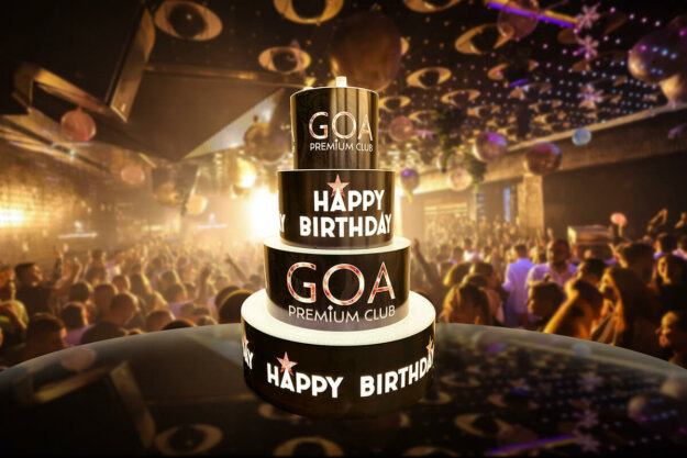 Goa Premium Club illuminated acrylic cake