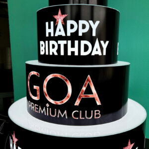 Acrylic cake with LEDs for GOA Premium Club Acrylic cake with LEDs for GOA Premium Club