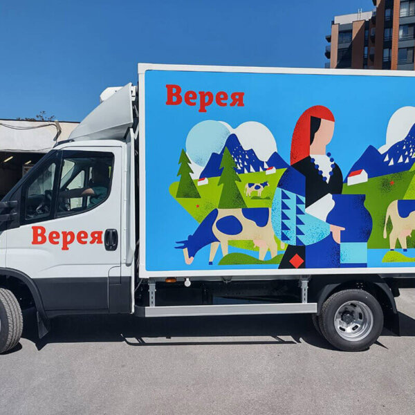 Реклама от фолио на марка Верея за камион Реклама от фолио на марка Верея за камион