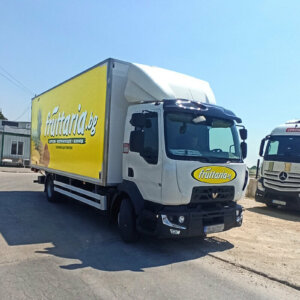 Refrigerated truck with printed graphics film – branding by Media Design Refrigerated truck with printed graphics film - branding by Media Design