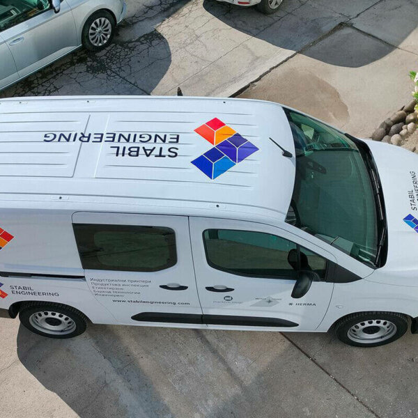 Printed stickers for a company car of Stabil Engineering 