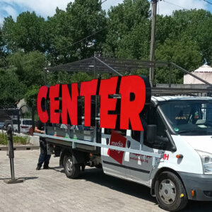 Channel letters with aluminum profile for construction center Channel letters with aluminum profile for construction center