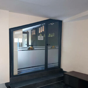 Window branding with frosted film, Al Amar Window branding with frosted film, Al Amar