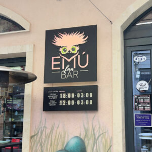 Emú Fun Bar acrylic sign