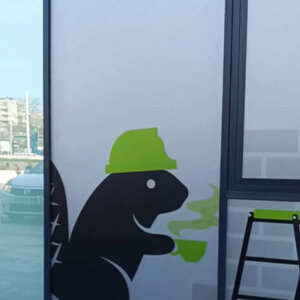 3M film with advertising graphics