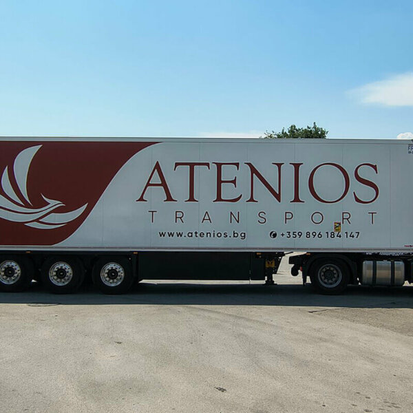 Atenios Transport truck - branding on the left side