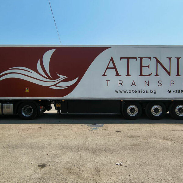 Atenios Transport truck - branding on the right side